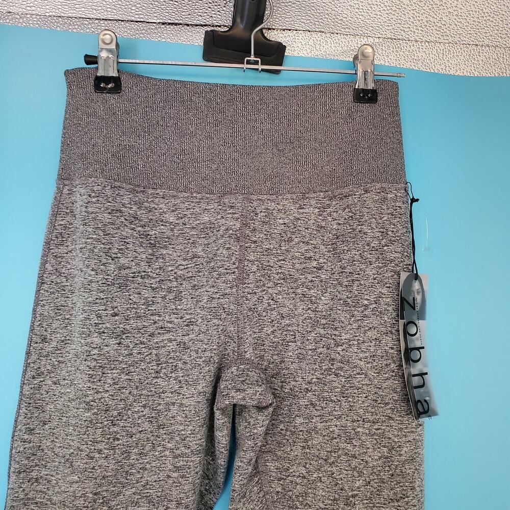 NEW Zobha Leggings Size Medium High Waist Ankle Gray - Picture 2 of 7